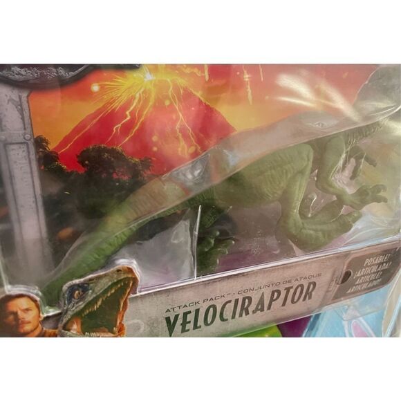 Jurassic World Fallen Kingdom Attack Pack DINOSAUR VELOCIRAPTOR NEW NIB - Picture 3 of 4